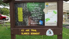 Judy Geisler; Dan Dorrough; IAT
sign Ice Age Trail; Slinger Segment